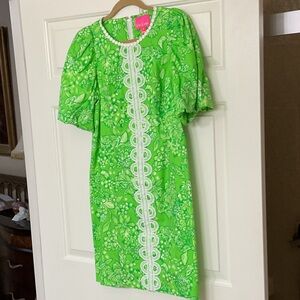 Lilly Pulitzer Bright Green Floral Mini Dress